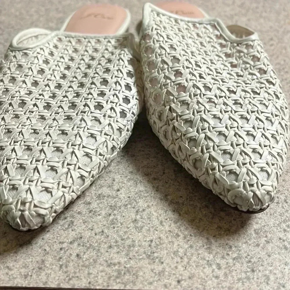 J.Crew Pointed Toe Woven Slipper Slides Size 10 View 4